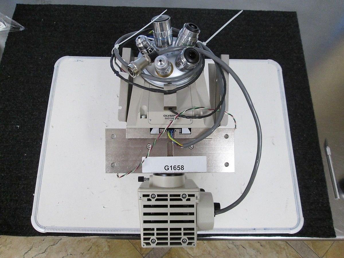 Used OLYMPUS BH3-5NRE-M Microscope Head with Objectives Used Working