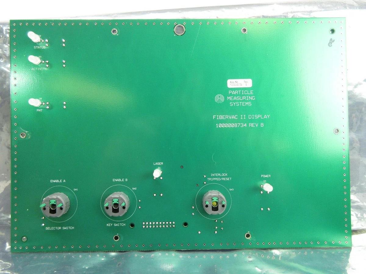 Used Particle Measuring Systems 1000008735 FiberVac II Display Board PCB Rev. B Used