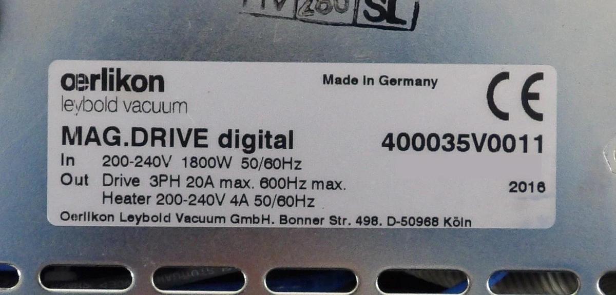 Used Oerlikon Leybold Vacuum 400035V0011 Turbo Pump Controller MAG.DRIVE As-Is