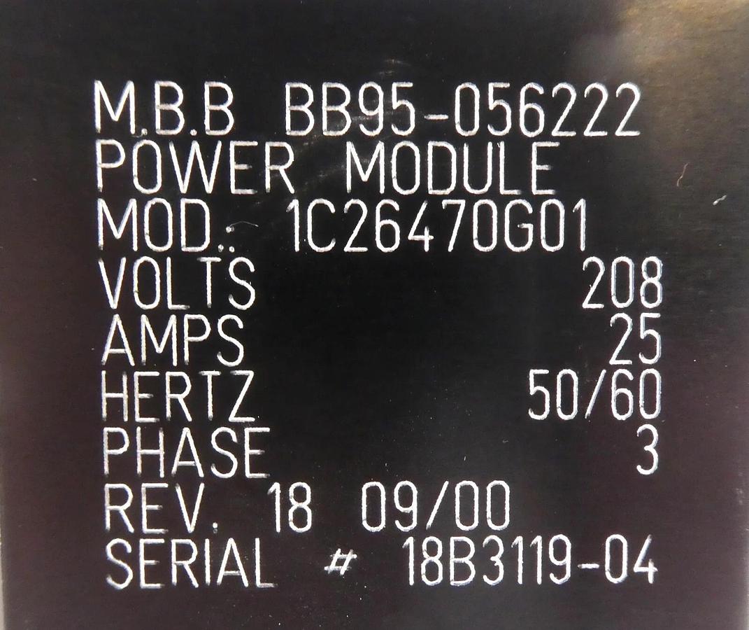Used M.B.B BB95-056222 Power Module 1C26470G01 Dented Surplus