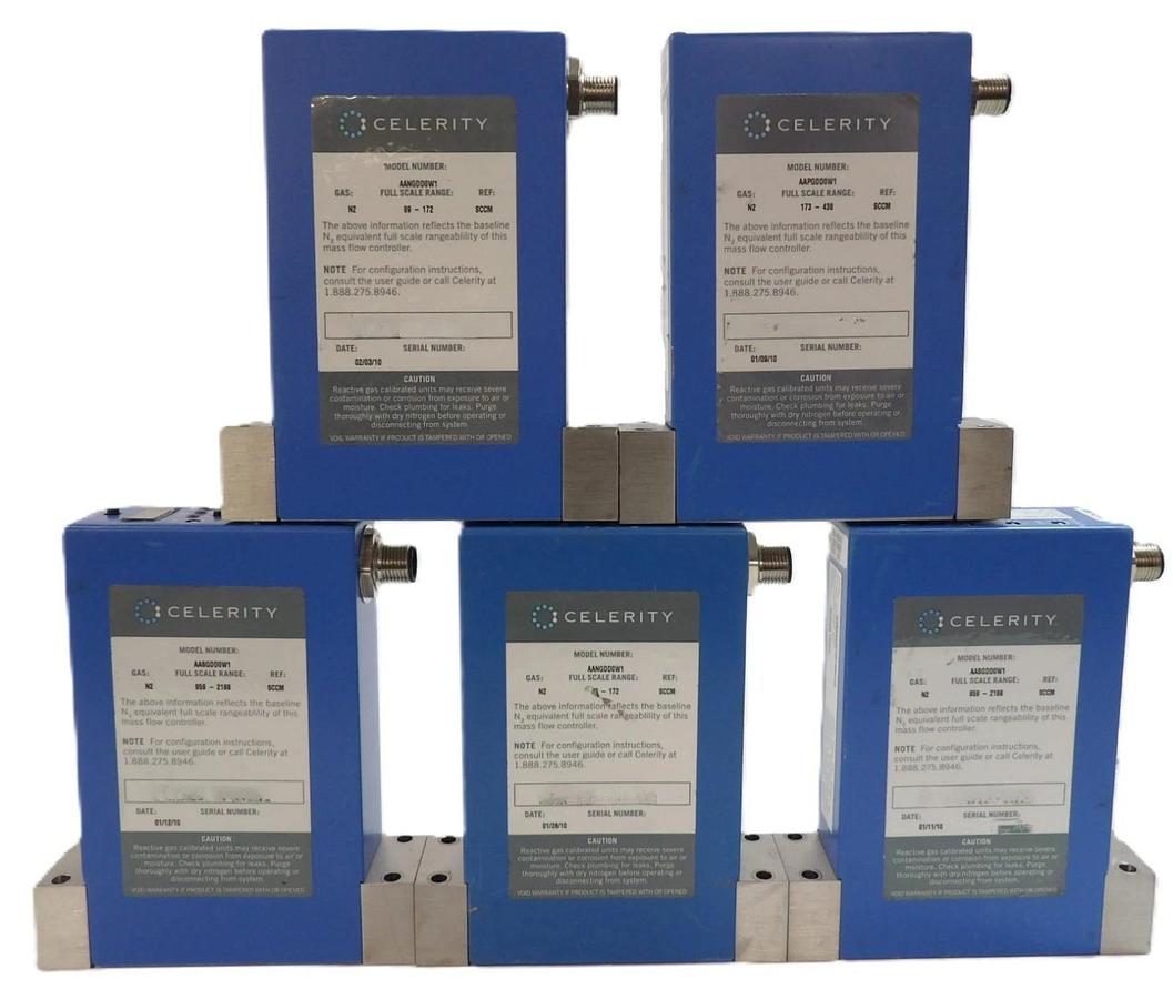 Used Celerity Mykrolis AANGDD0W1 Mass Flow Controller MFC Reseller Lot of 5 Working