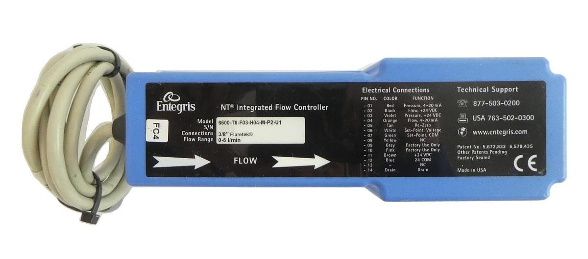 Used Entegris 6500-T6-F03-H04-M-P2-U1 Integrated Flow Controller Broken Tab Working