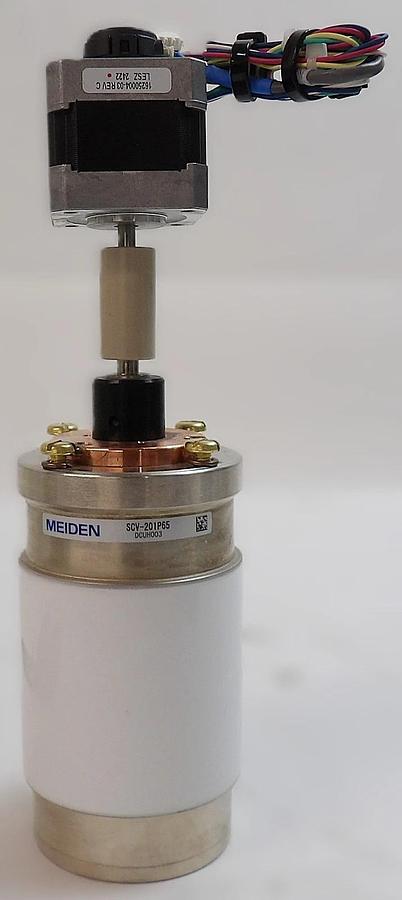 Used Meiden SCV-1525P65 SCV-201P65 Variable Vacuum Capacitor Lot of 2 Working
