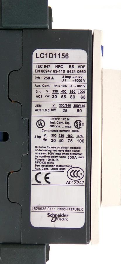 Used Telemecanique LC1D115 Contactor LC1 Square D Lot of 3 Working