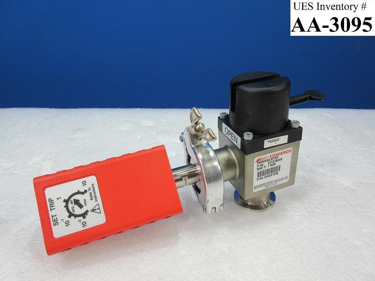 Used Edwards C31315000 Isolation Valve with D02182000 Pirani Gauge Used Working