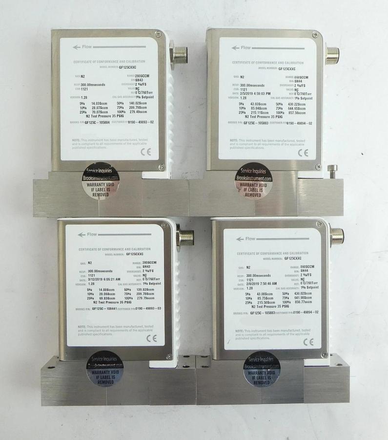 Used Brooks Instrument GF125CXXC Mass Flow Controller MFC Lot of 12 Working Surplus