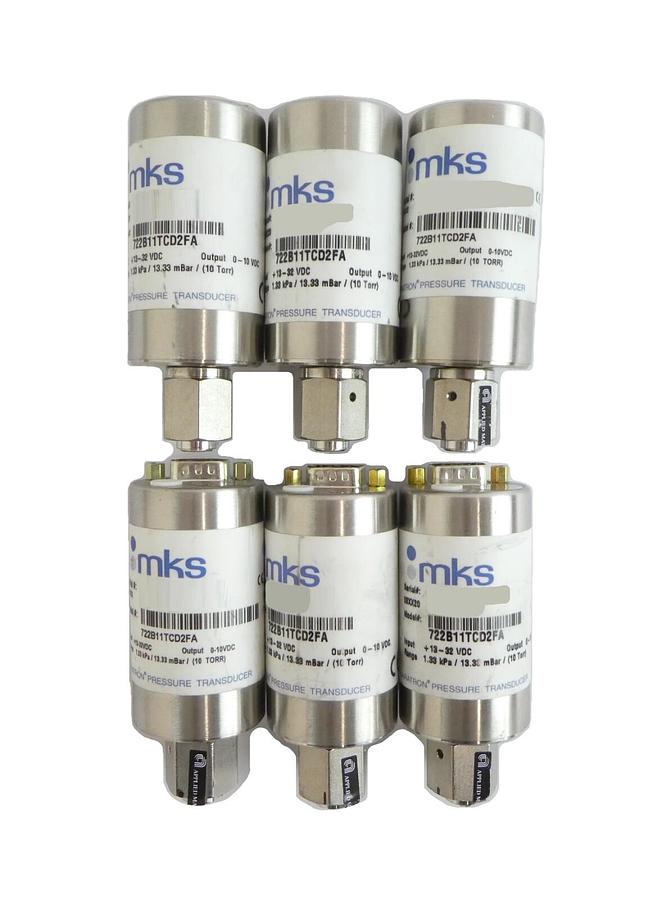 Used MKS Instruments 722B11TCD2FA Baratron Pressure Transducer 722B Lot of 6 Working