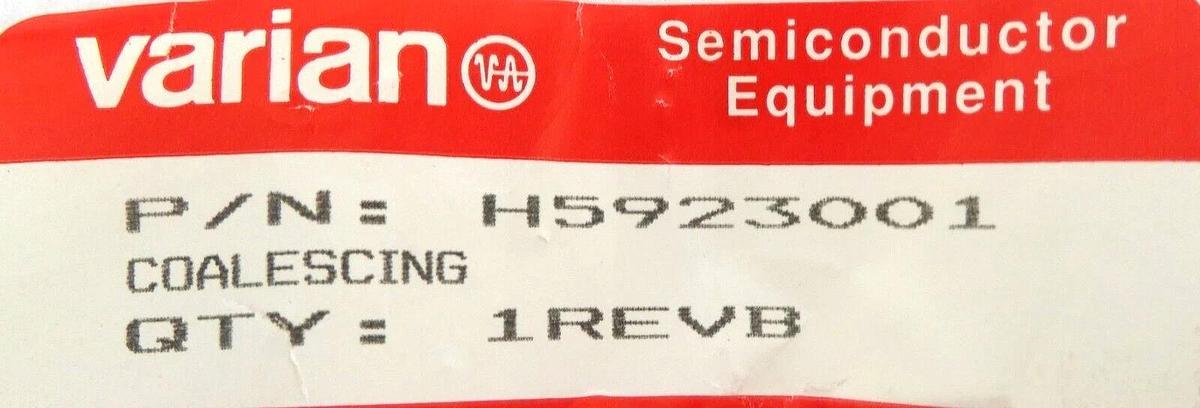 Used Varian H5923001 Rev.B Coalescing Air Filter Working Surplus