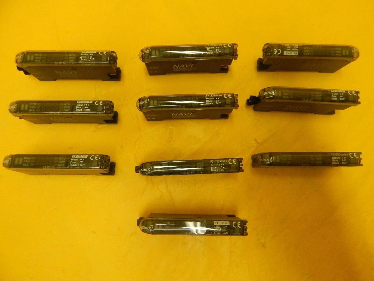 Used Sunx Sensors FX-301-F7 Photoelectric Sensor FX-300 Reseller Lot of 10 Used