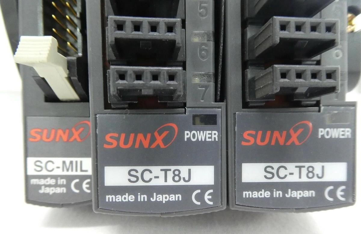 Used Nikon NSR Beam Sensor Kit Sunx SC-MIL SC-T8J Keyence FS-V1 NSR-S307E Working