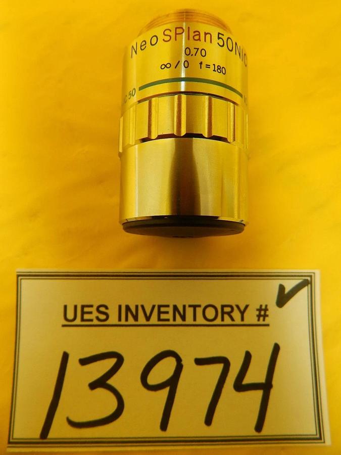 Used Olympus NeoSPlan 50 NIC 0.70 ∞/0 f=180 Microscope Objective IC 20 KLA-Tencor