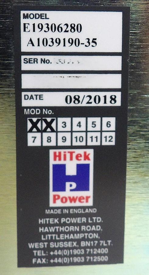 Used OLS10K HiTek Power OLS10K-103-22 Power Supply AMAT E19306280 Fault As-Is