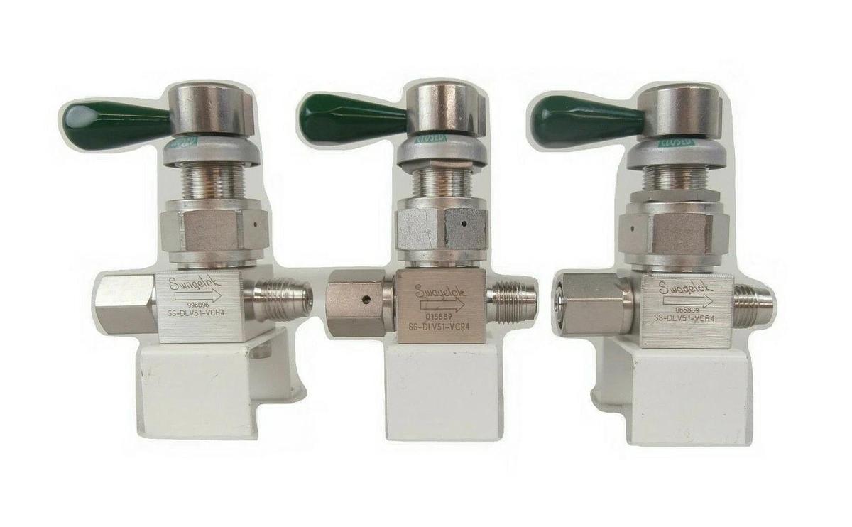 Used Swagelok SS-DLV51-VCR4 Manual High Pressure Valve Lot of 3 Epsilon 3000 Working
