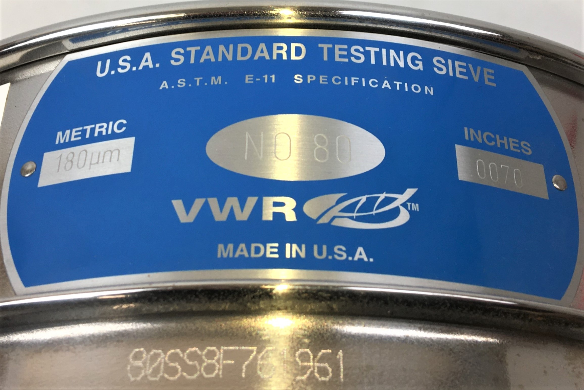 Used Sold VWR Stainless Steel Sieve Kit 8" Diam at Chemistry RG