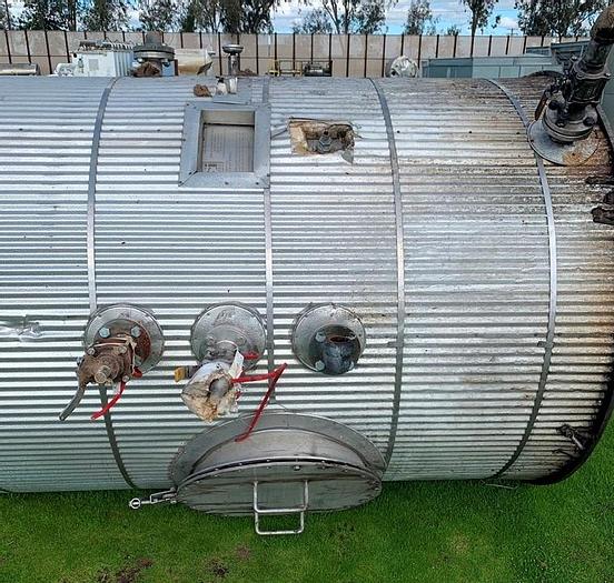 Used Tank, 2,000 Gallon, 316L Stainless Steel, UL 142, 5' X 14', Agitated #S743622