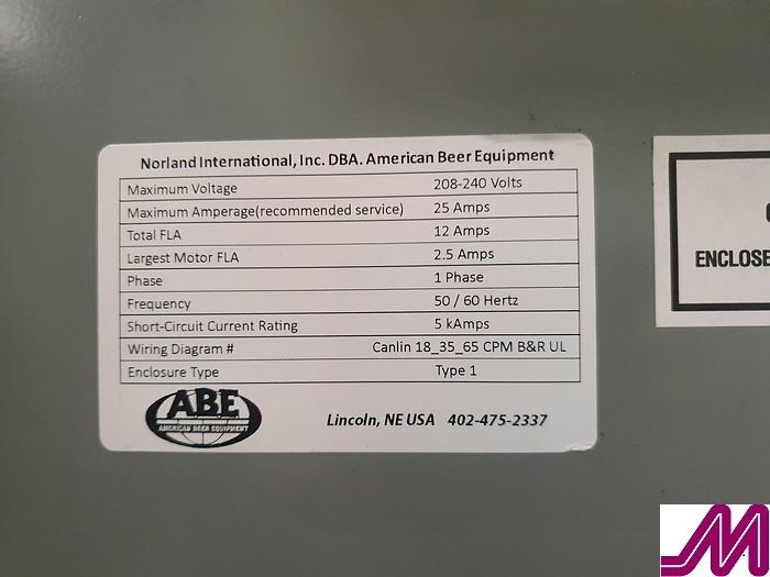 Used 2017 American Beer Equipment LinCan60 Inline Can Filler / Seamer