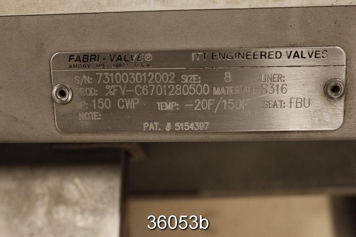 Used Fabri 8" Hand Operated Knife Gate Valve #36053