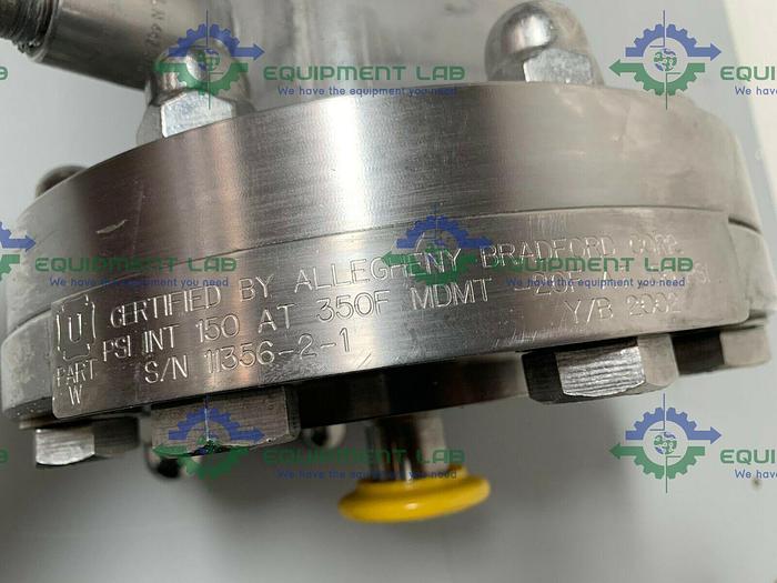 Used Allegheny Bradford HX-3433 Straight Pass SS Shell & Tube Heat Exchanger