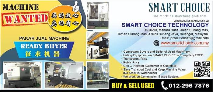 Used SMART CHOICE USED CNC MILLING LATHE MACHINE DEALER IN MALAYSIA