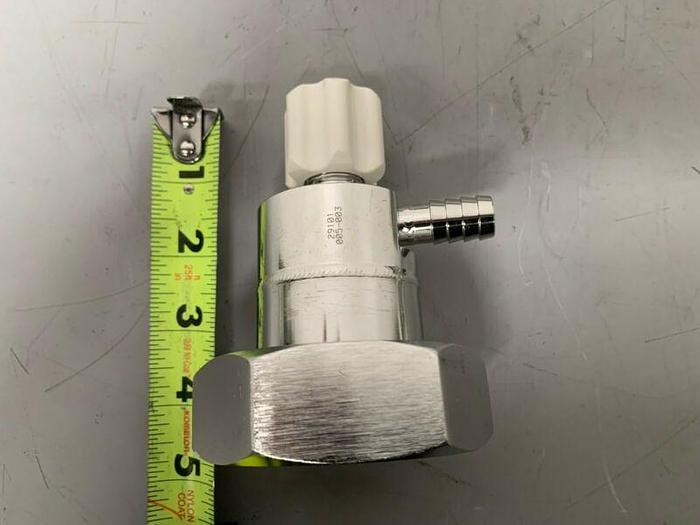 Used Stainless Steel Sample Valve w/ 1/2" to 3" Threaded Fitting
