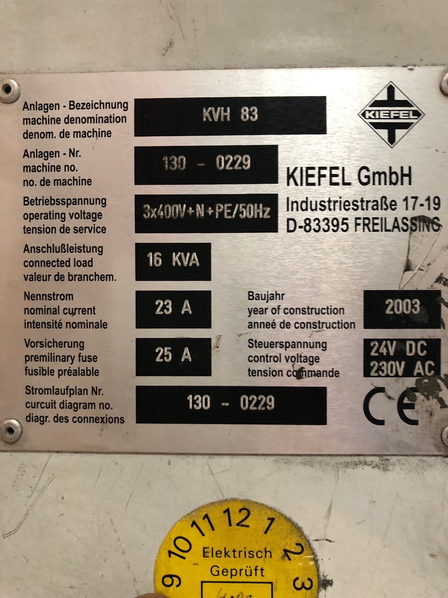 Used 2003 Kiefel KVH 83