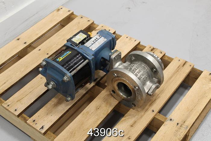 Used Dezurik 3" Air Operated V-Ball Valve, Stainless Steel Body #43906