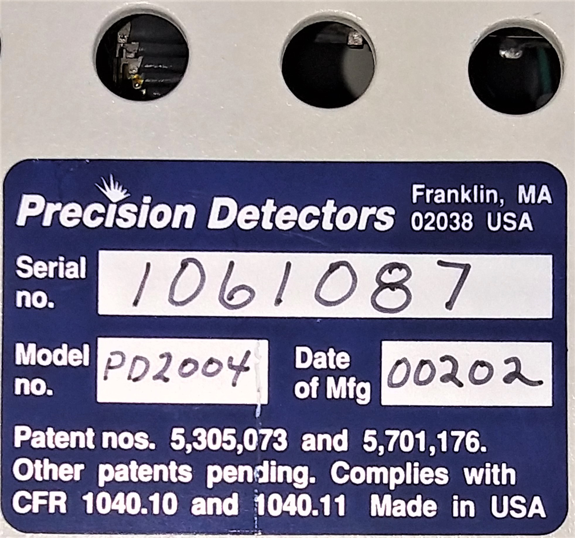 Used Precision Detectors PD2000DLS Dynamic Light Scattering Detector with PD Controller