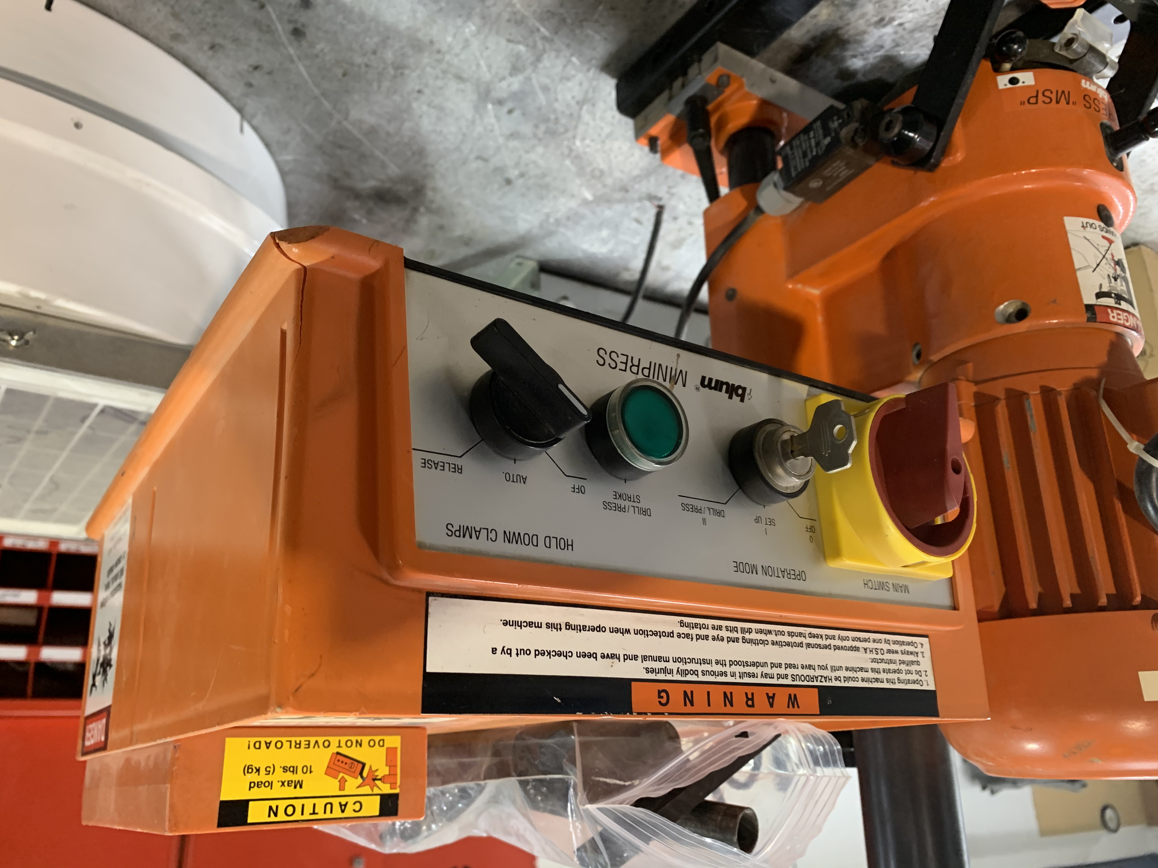 Used 1992 Blum Minipress CA Hinge machine drilling
