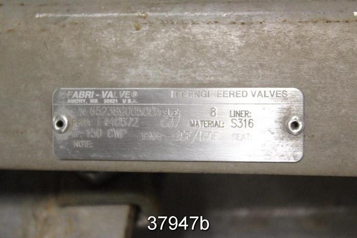 Used Fabri 8" Hand Operated Knife Gate Valve #37947