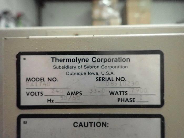 Used Thermolyne Corporation Model FA1740 Laboratory Muffle Furnace