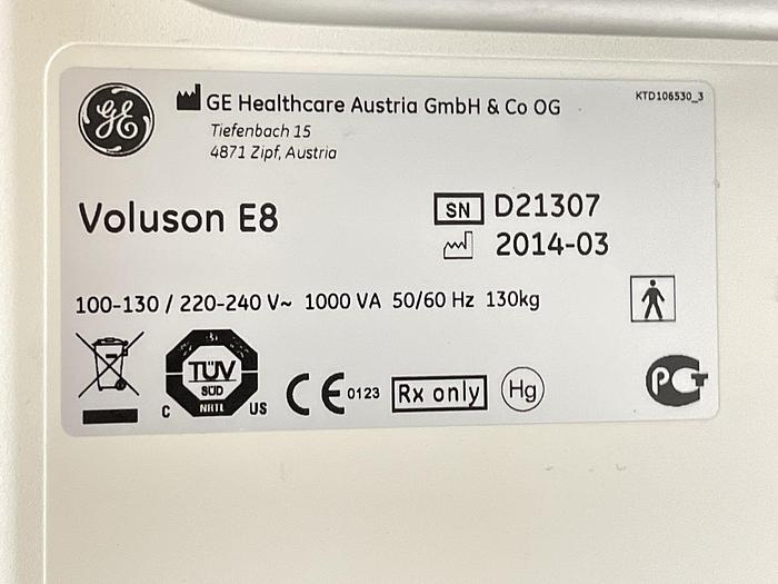 Gebraucht GE Voluson E8 Ultraschallgerät mit  2x neue Sonde + 1x gebrauchte sonde + Sony Drucker