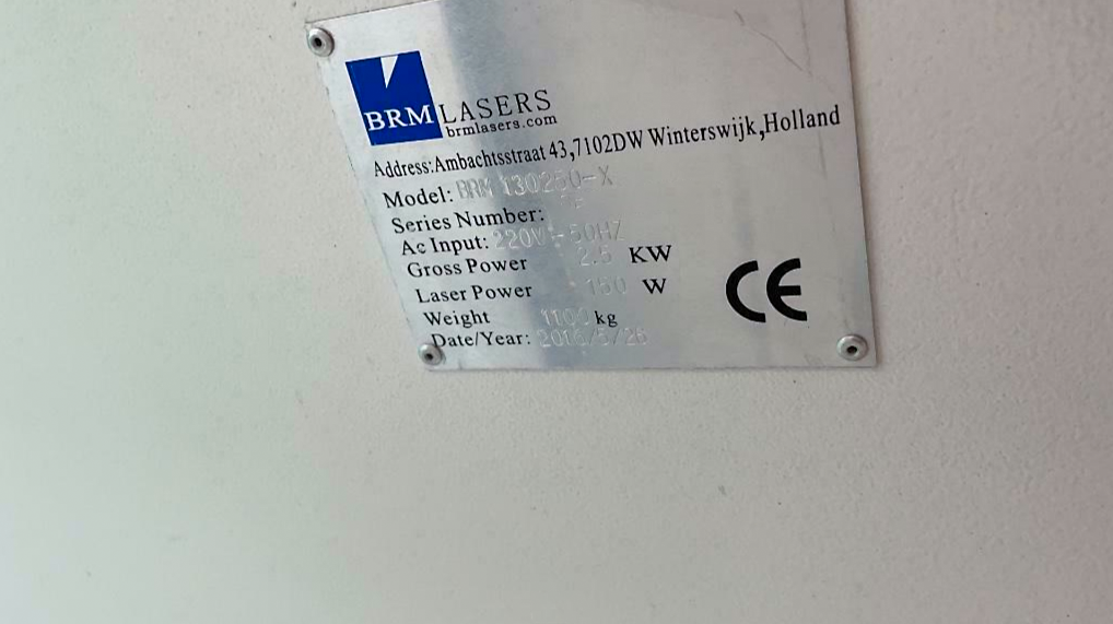 Used BRM 130250 - Laser Cutting - 2016
