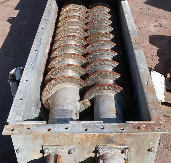 Used 12" x 164" UNICO HOLLOW FLIGHT TWIN SCREW AUGER DRYER - S/S