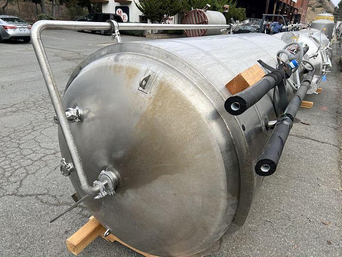 Used Tank, 775 Gallon, Stainless Steel, Jacketed, 30 PSI Internal, 25 BBL Brite Tank #S744736