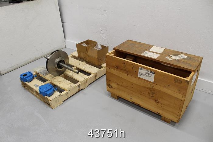 Unused Goulds 3410 4x6x13 Rotating Assembly, 5-Vane Stainless Steel Impeller #43751