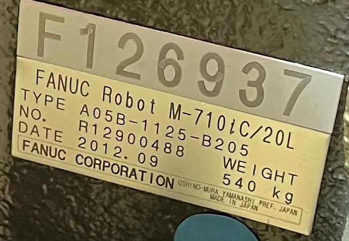 Used 2012 FANUC FANUC M710iC/20L, ONLY 600 HOURS