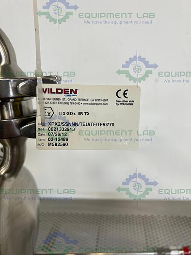 Used Wilden  Stainless Steel XPX2  Air-Operated Double Diaphragm Pump 1"