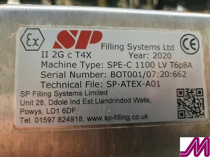 Used 2020 SP Filling Systems 6 Head Linear Atex Rated Filler SPE-C 1100 LV T6p8a