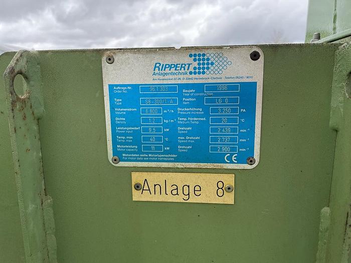 Used centrifugal fan Rippert SB-300/1-A