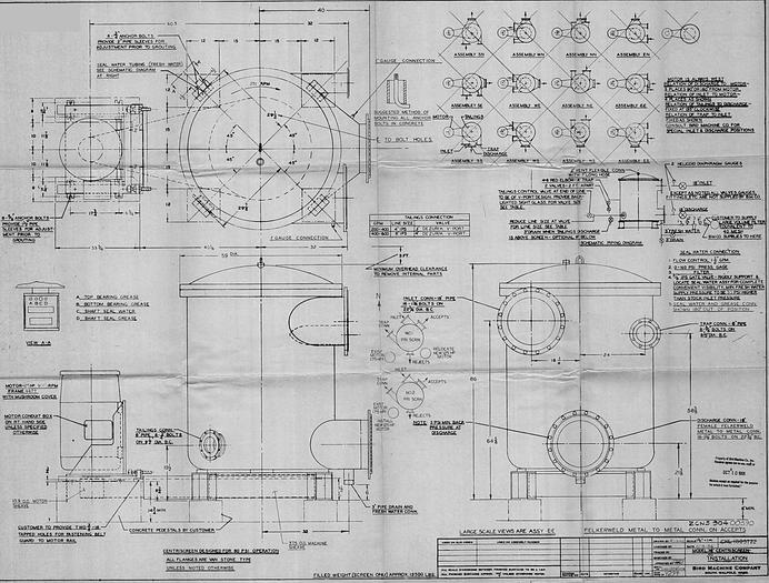 Used Bird 50 Centriscreen, .065" Holes, Patent No.: 2975899, 3X3 Rotor, 75Hp Motor And Motor Mount #22856