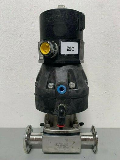 Used ITT Pure-Flo A209 3-way Stainless Steel Diaphragm Valve w/ 2" Sanitary Fittings
