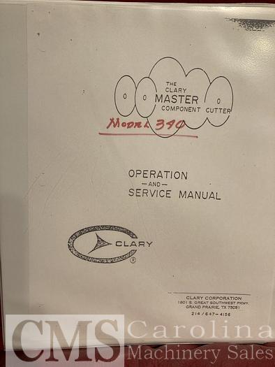 Used Clary Model 340 Component Saw