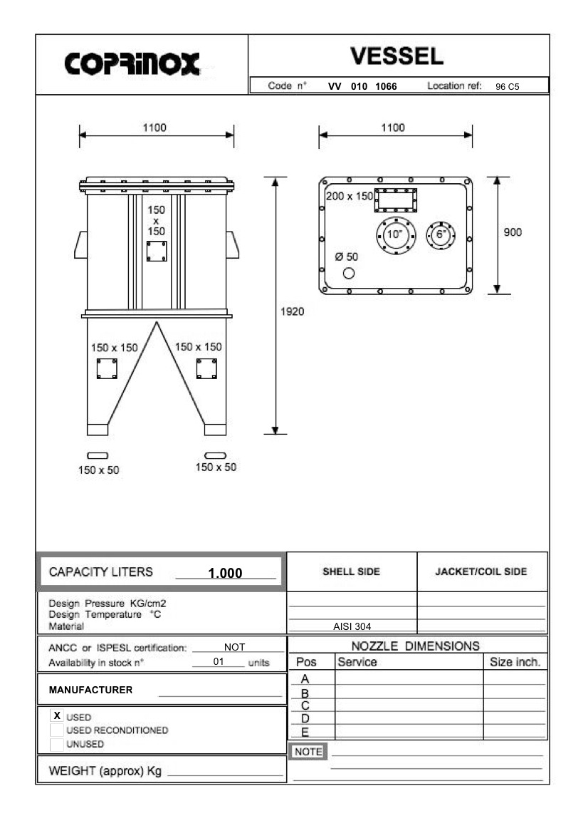 Usato Serbatoio da 1000 Litri