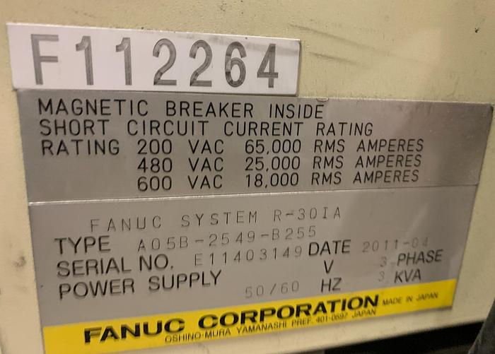 Used FANUC ARCMATE 120iC/10L 6 AXIS CNC MIG WELDING ROBOT WITH R30iA CONTROLLER