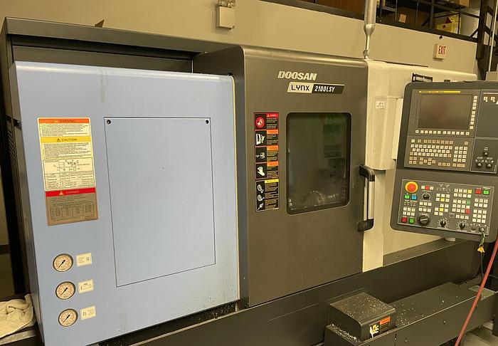 Used 2019 DOOSAN Lynx 2100LSYB CNC Lathe Livetooling / C-Axis / SubSpindle / Y-Axis