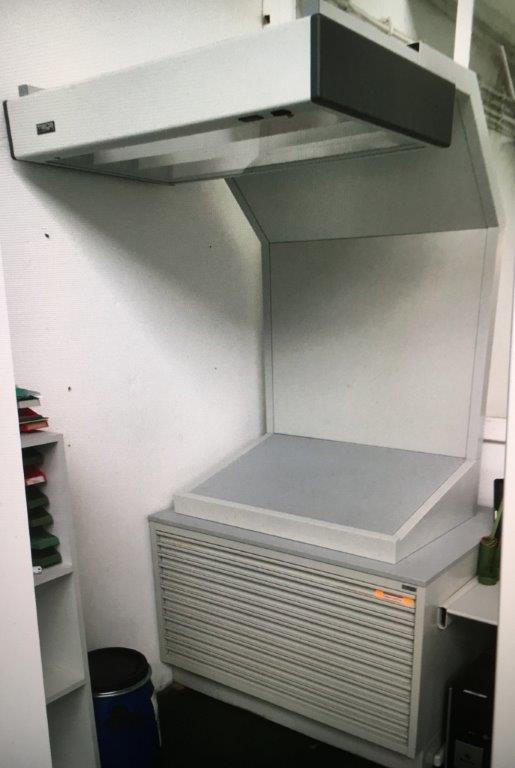 Used Mega steel standard light voting desk top 0B with mega steel drawer cabinet