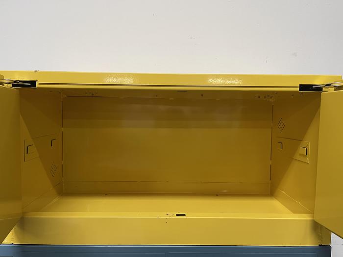Used Global 15 Gallon Flammable Stacked Cabinet 43"x19"x22" w/ Global Acid Cabinet