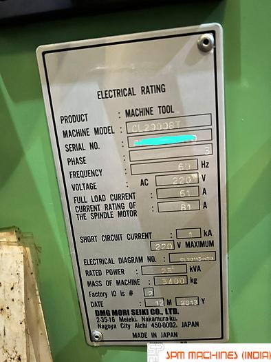 Used Mori Seiki CL2000BT CNC Turning Year : 2013