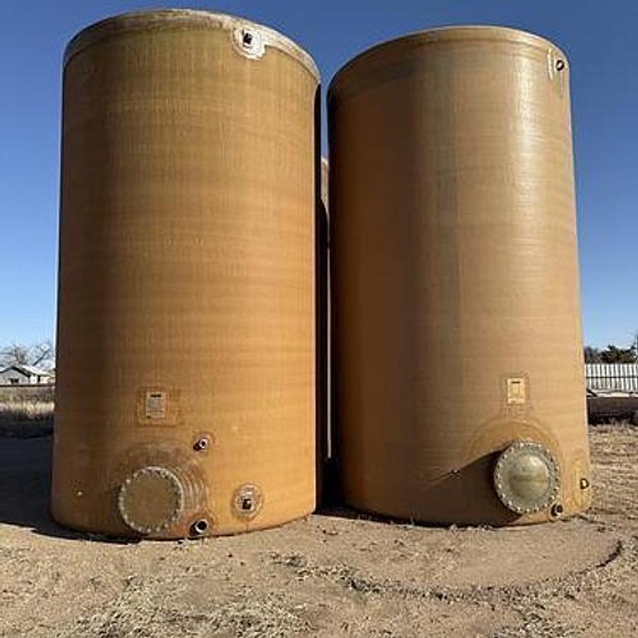 400BBL Vertical Storage Tanks – 12’ x 20’, Fiberglass, Flat Bottom, NEW