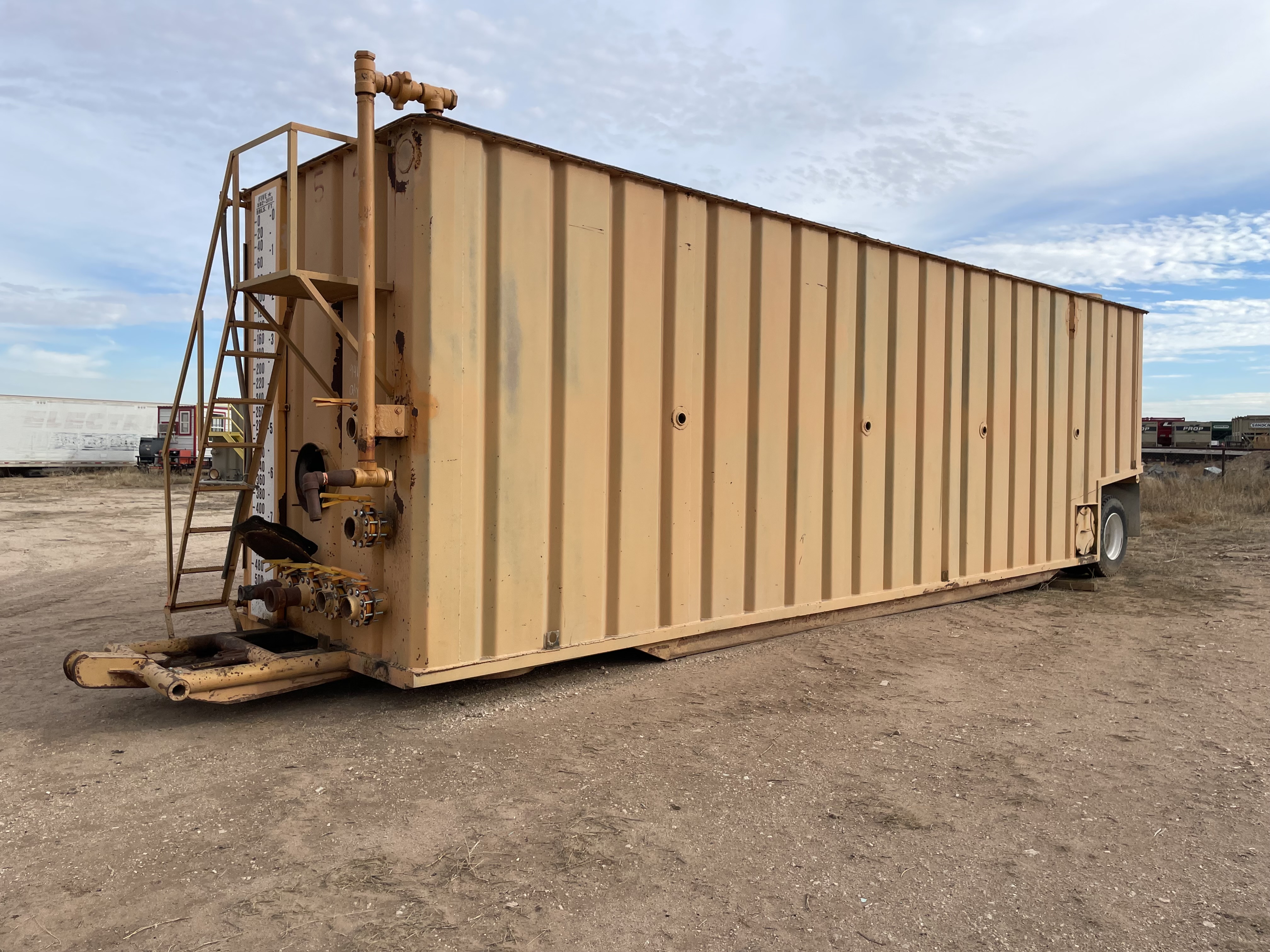 Used 500BBL Frac Tanks- 43x8.5x11, Corrugated Steel, V-bottom, Used Basic Refurb